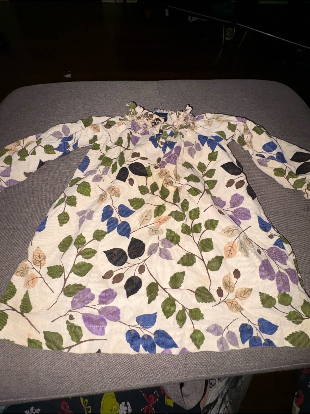 BabyGAP White Dress with Multicolor Leaf Print
